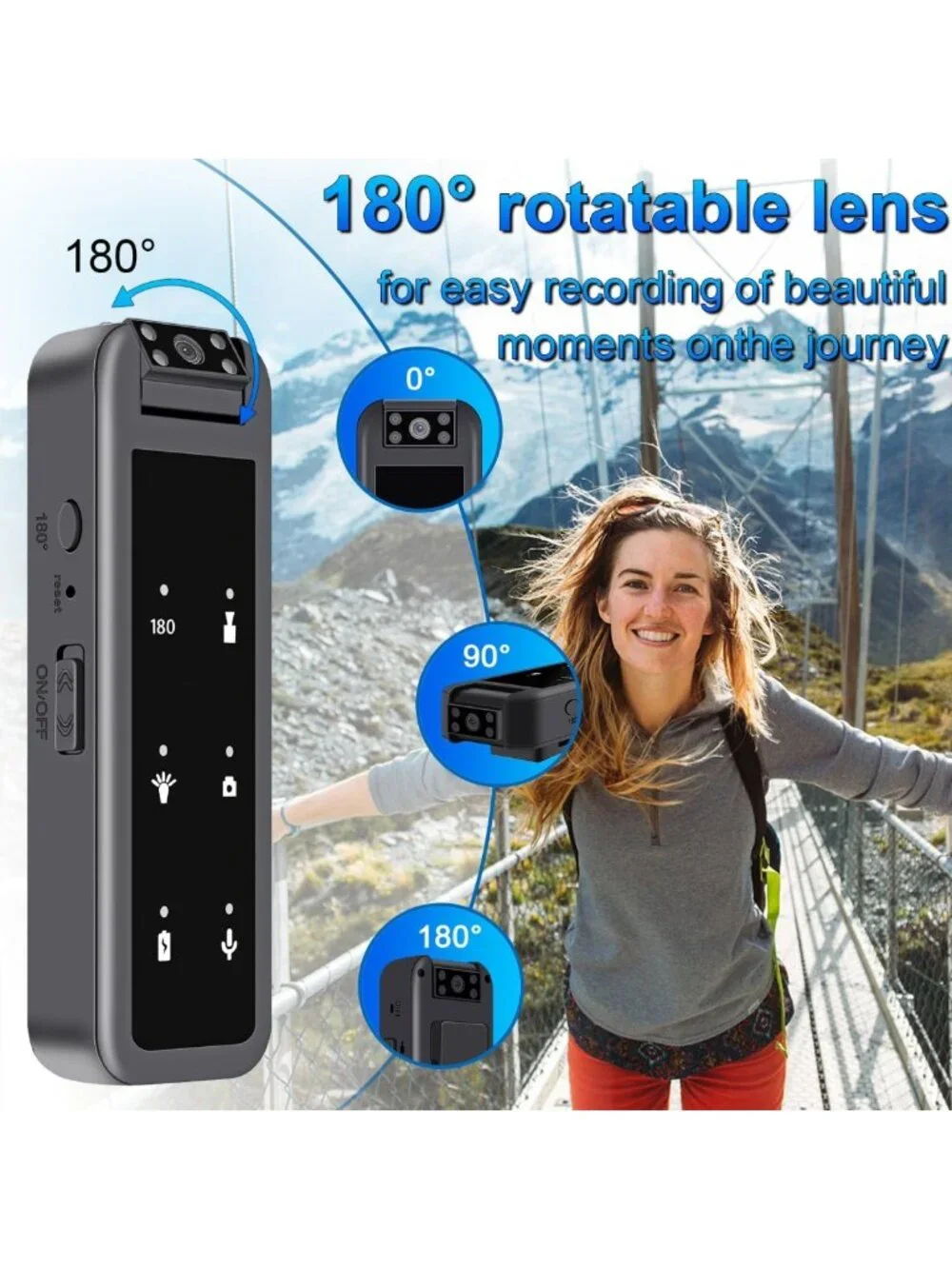 128GB Mini Sports Body Camera, 1080P Wearable Video Recorder, IR Night Vision